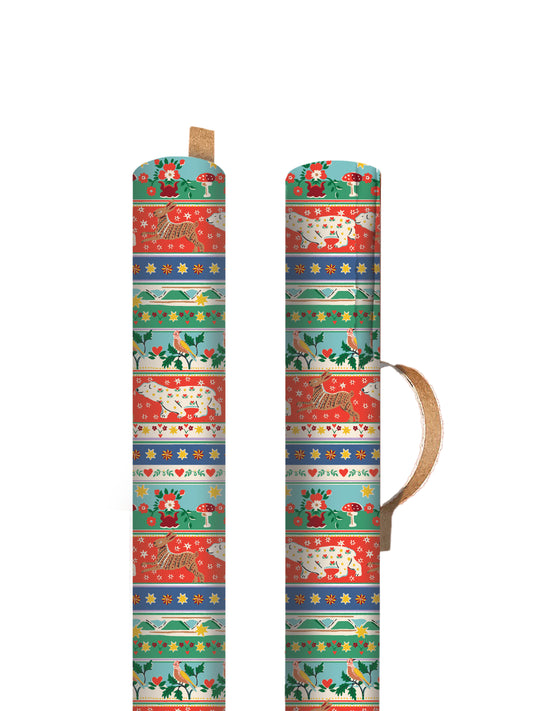 Festive Animal Stripe Roll Wrap (13524)