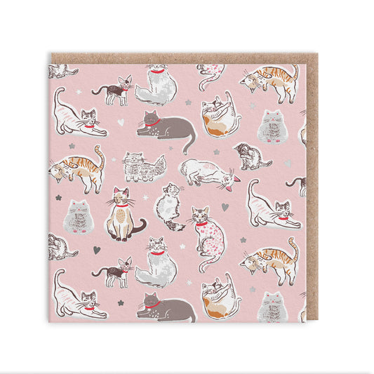Cats Mini Square Greeting Card (14270)