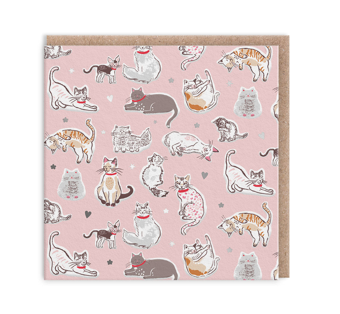 Cats Mini Square Greeting Card (14270)