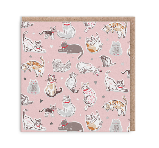 Cats Mini Square Greeting Card (14270)