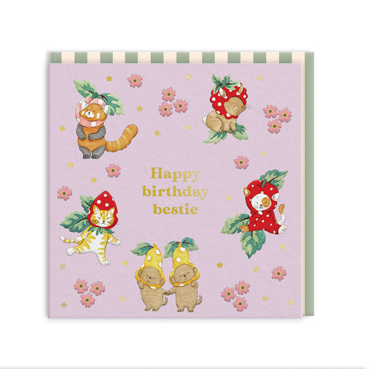 HBD Bestie Mini Square Greeting Card (14272)