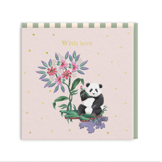 With Love Panda Mini Square Greeting Card (14285)