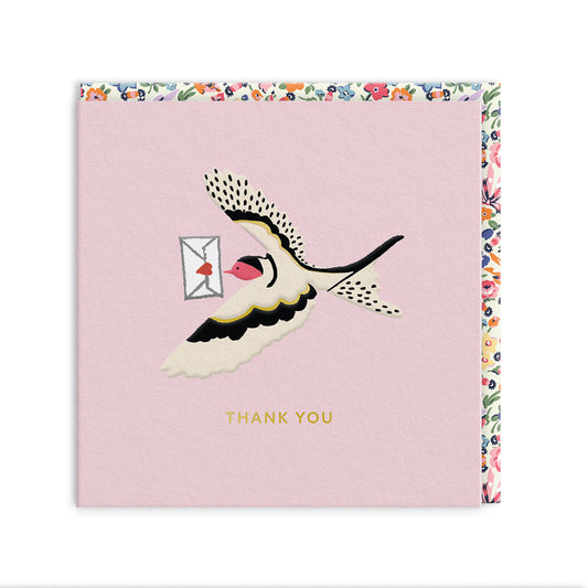 Mail Swallow Mini Square Greeting Card (14291)