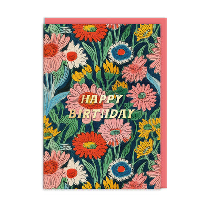 Painted Floral Happy Birthday Card Set (10697)