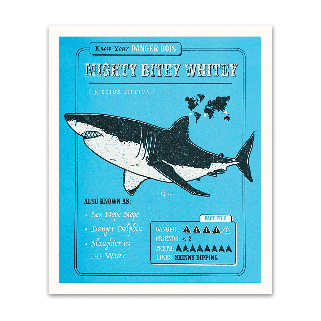 Mighty Bitey Whitey Riso Print (12x10)(12145)