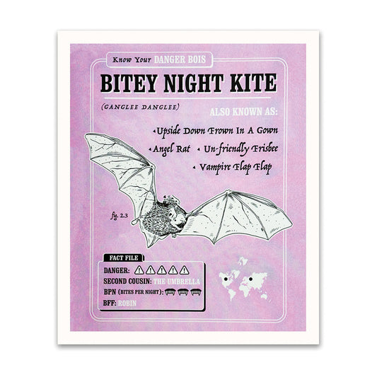 Bitey Night Kite Riso Print (12x10)(12148)