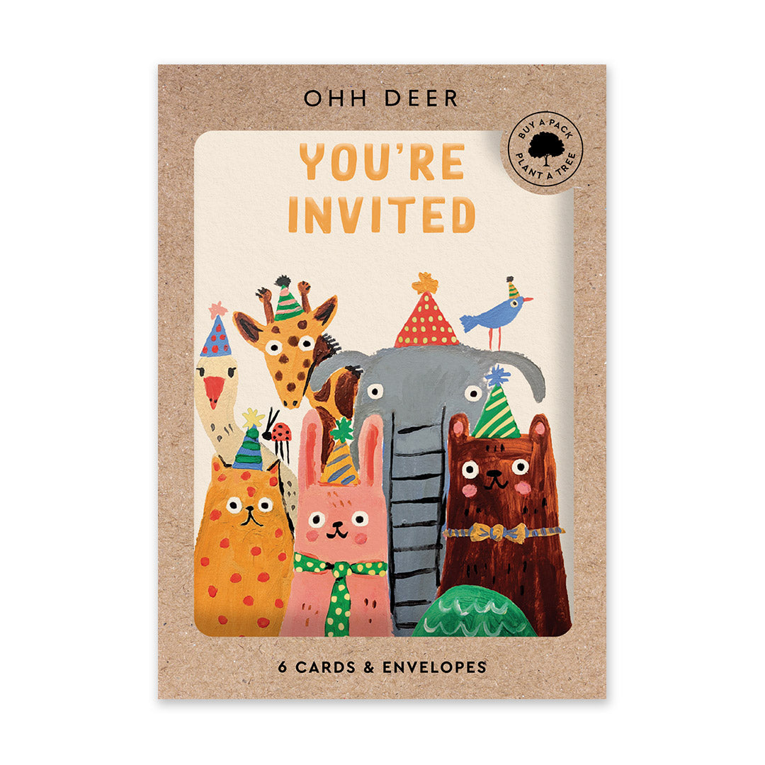 You're Invited Party Animals Invitation Card Set (10707)
