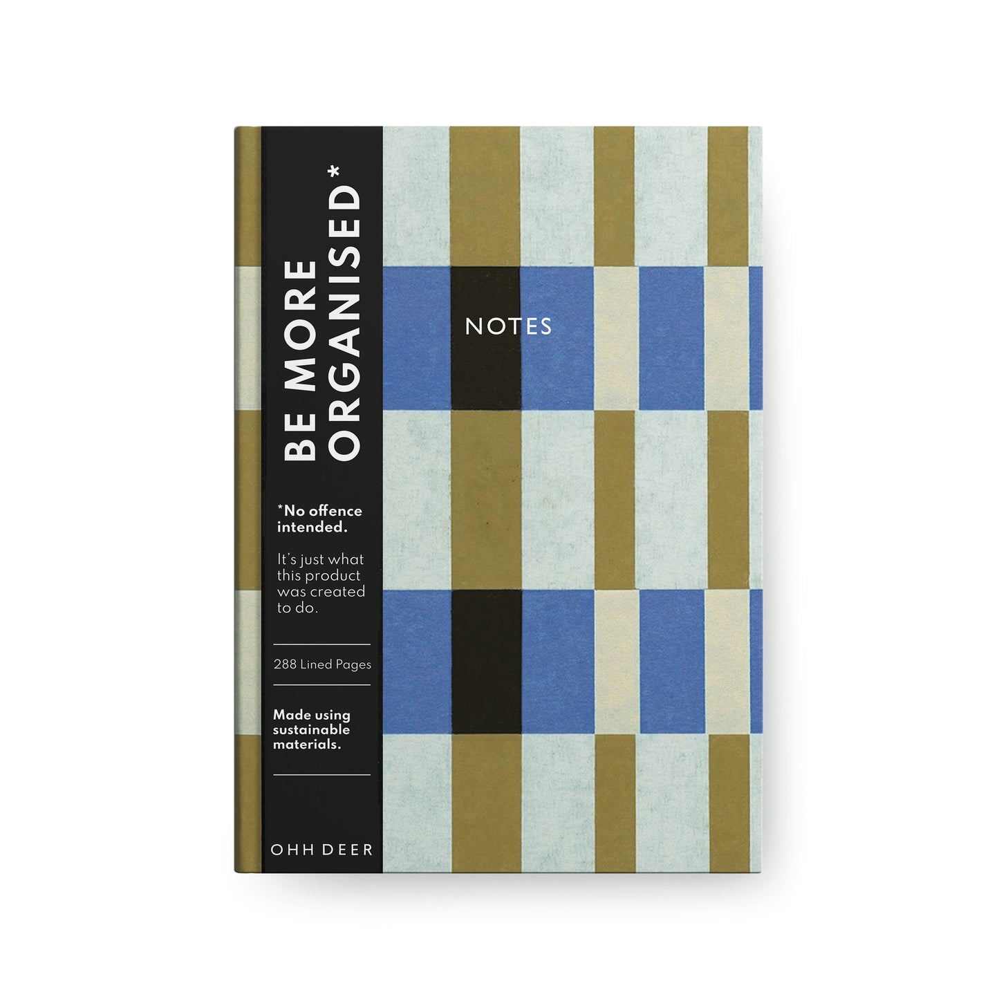 Evelina Blue & Green Stripes Linen Notebook (9188)