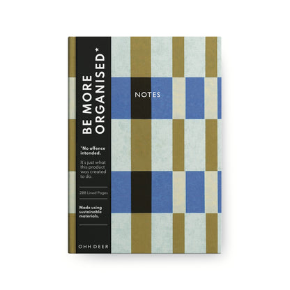 Evelina Blue & Green Stripes Linen Notebook (9188)