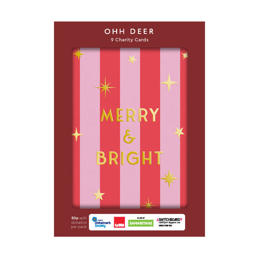 Stripe x3 Charity Christmas Cards (Pack of 9) (13971)
