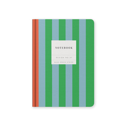 Design No.37 Blue Green Stripe Kaleido Hardback Notebook (11434)