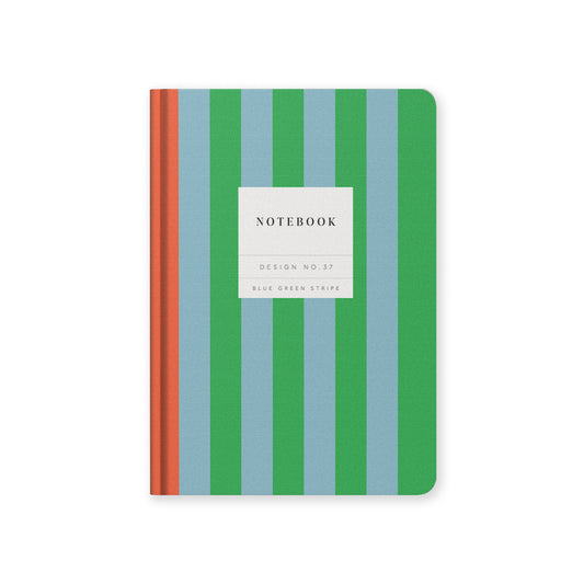Design No.37 Blue Green Stripe Hardback Notebook (11434)