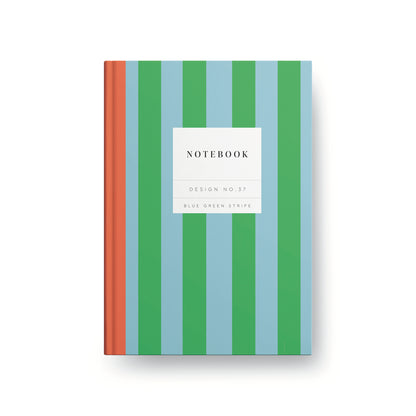 Design No.37 Blue Green Stripe Kaleido Hardback Notebook (11434)