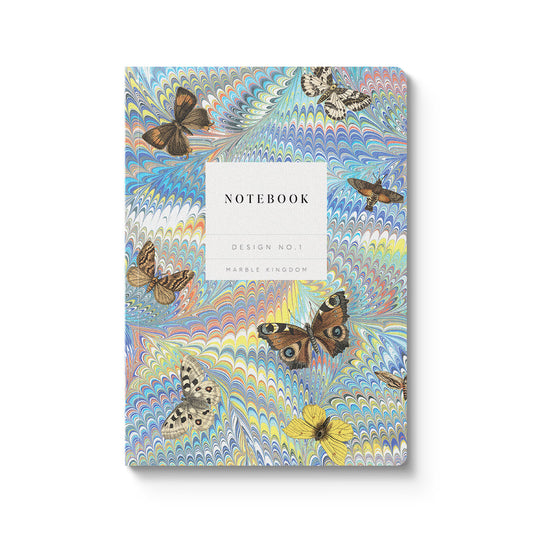 Marble Butterfly Blue Perfect Bound Notebook (12224)