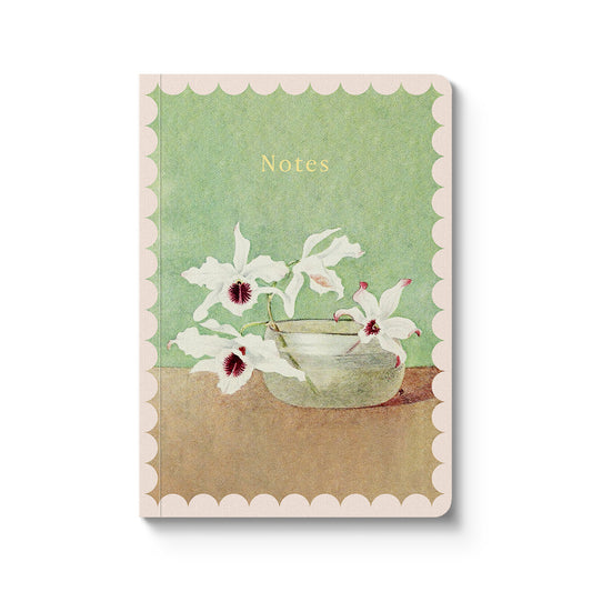 White Orchid in Water Premium Paperback Notebook (A6) (12229)