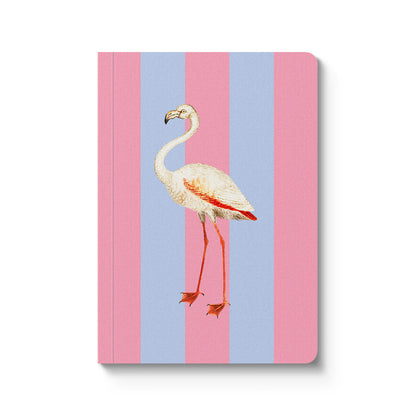 Striped Flamingo Paperback Notebook (A6) (12362)