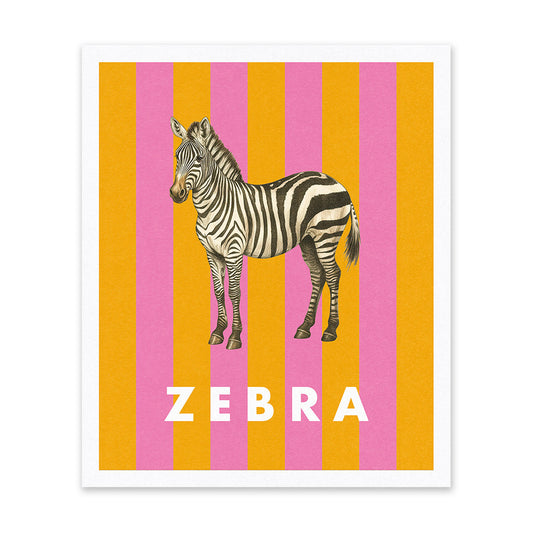 Striped Zebra Riso Print (12x10)(12449)