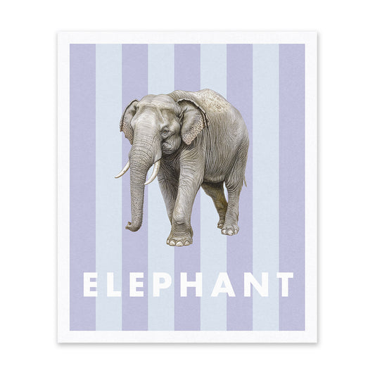 Striped Elephant Riso Print (12x10)(12450)