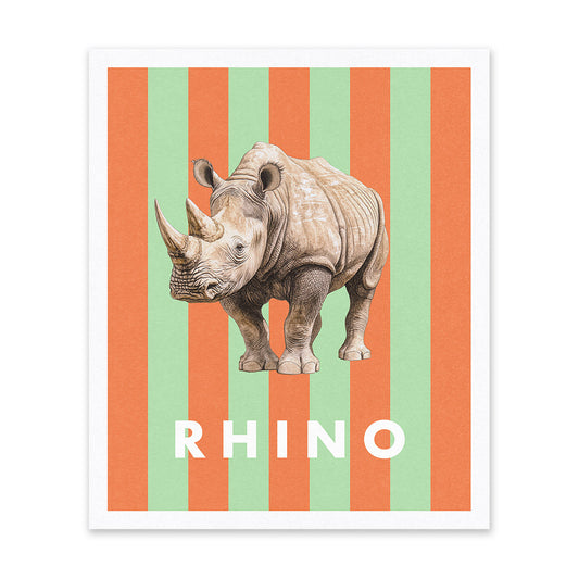 Striped Rhino Riso Print (12x10)(12452)