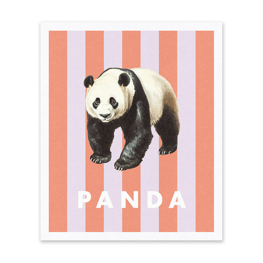 Striped Panda Riso Print (12x10)(12454)