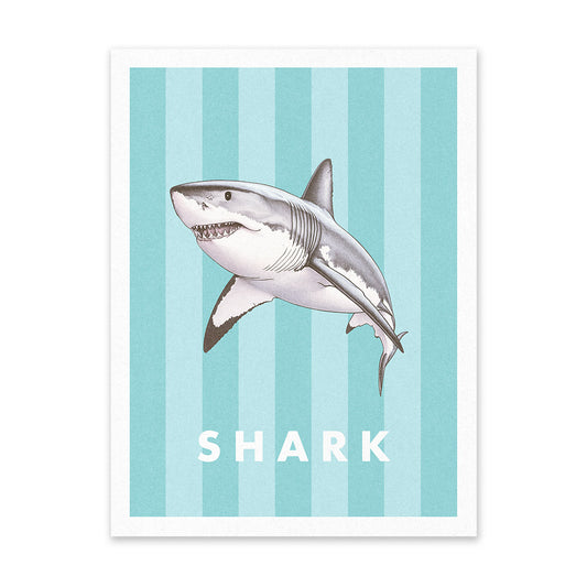 Striped Shark Riso Print (8x6)(12319)