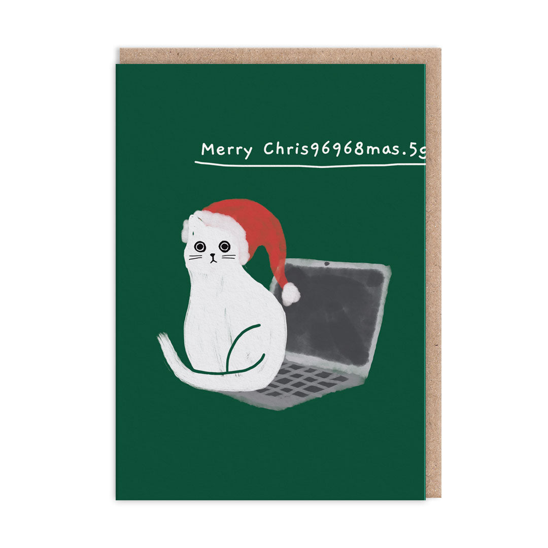 Merry Christmas Laptop Christmas Card (6725)