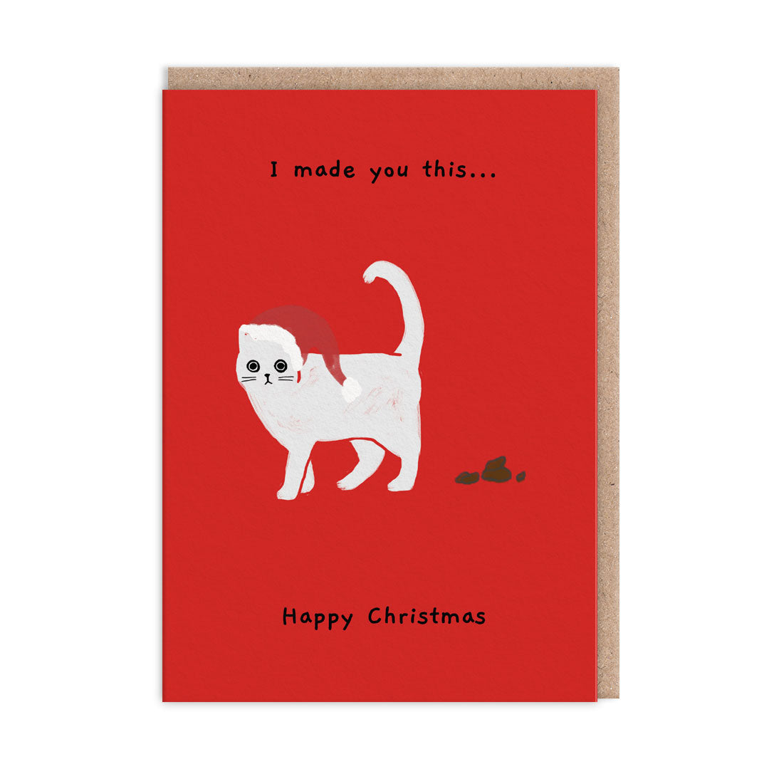 I Made You This Christmas Card with Ken The Cat on the front