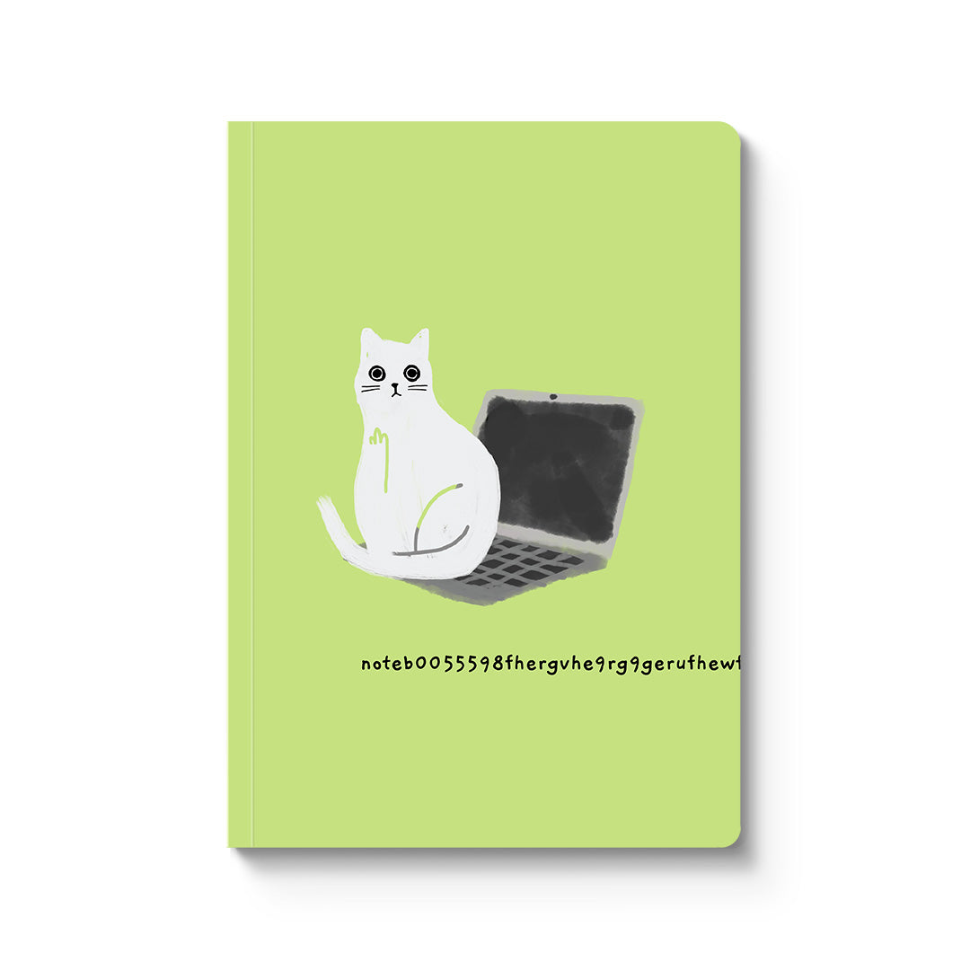 Laptop Cat Paperback Notebook (A5) (9494)