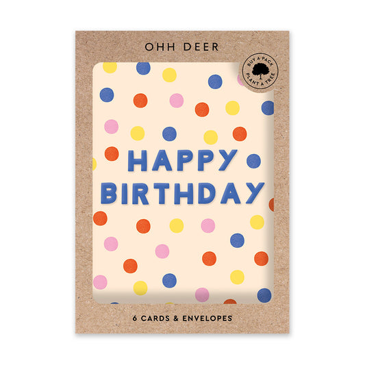 Birthday Wishes Polka Happy Birthday Card Set (10698)