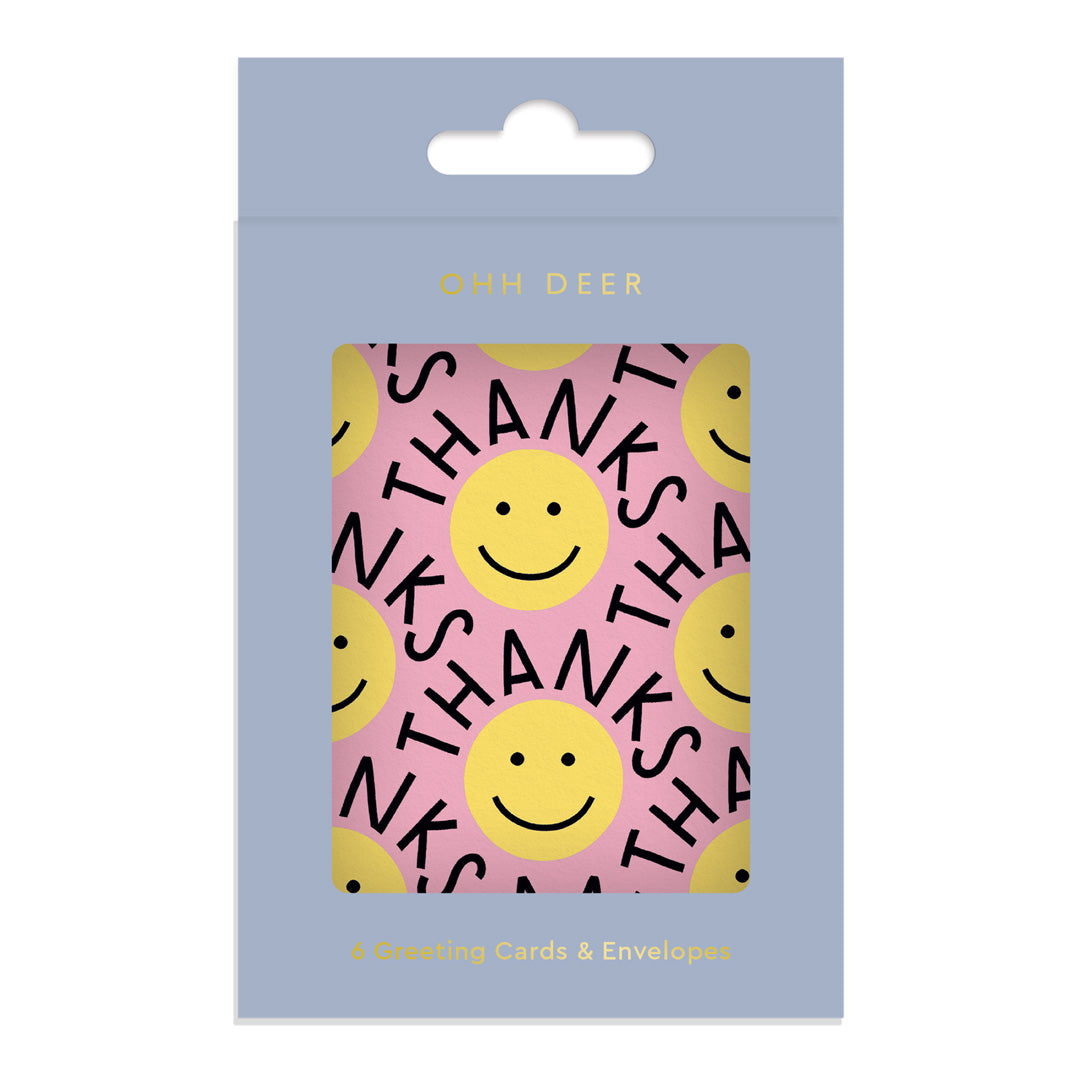 Thank you Smileys Mini Greeting Card (Pack of 6) (14229)
