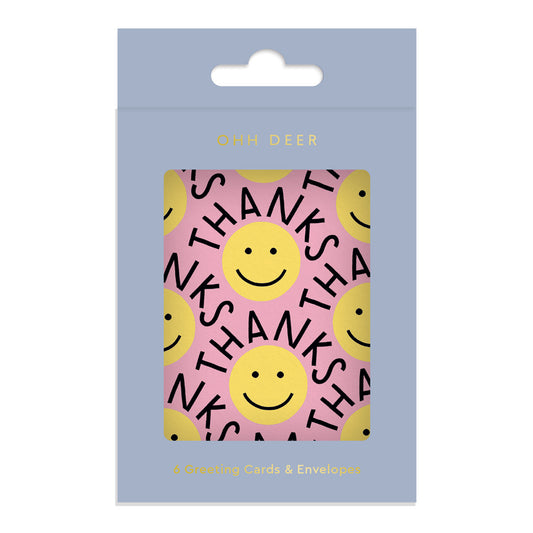 Thank you Smileys Mini Greeting Card (Pack of 6) (14229)