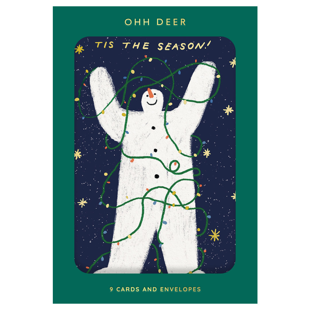 Tis The Season Snowman Packs of 9 Christmas Cards (11573)