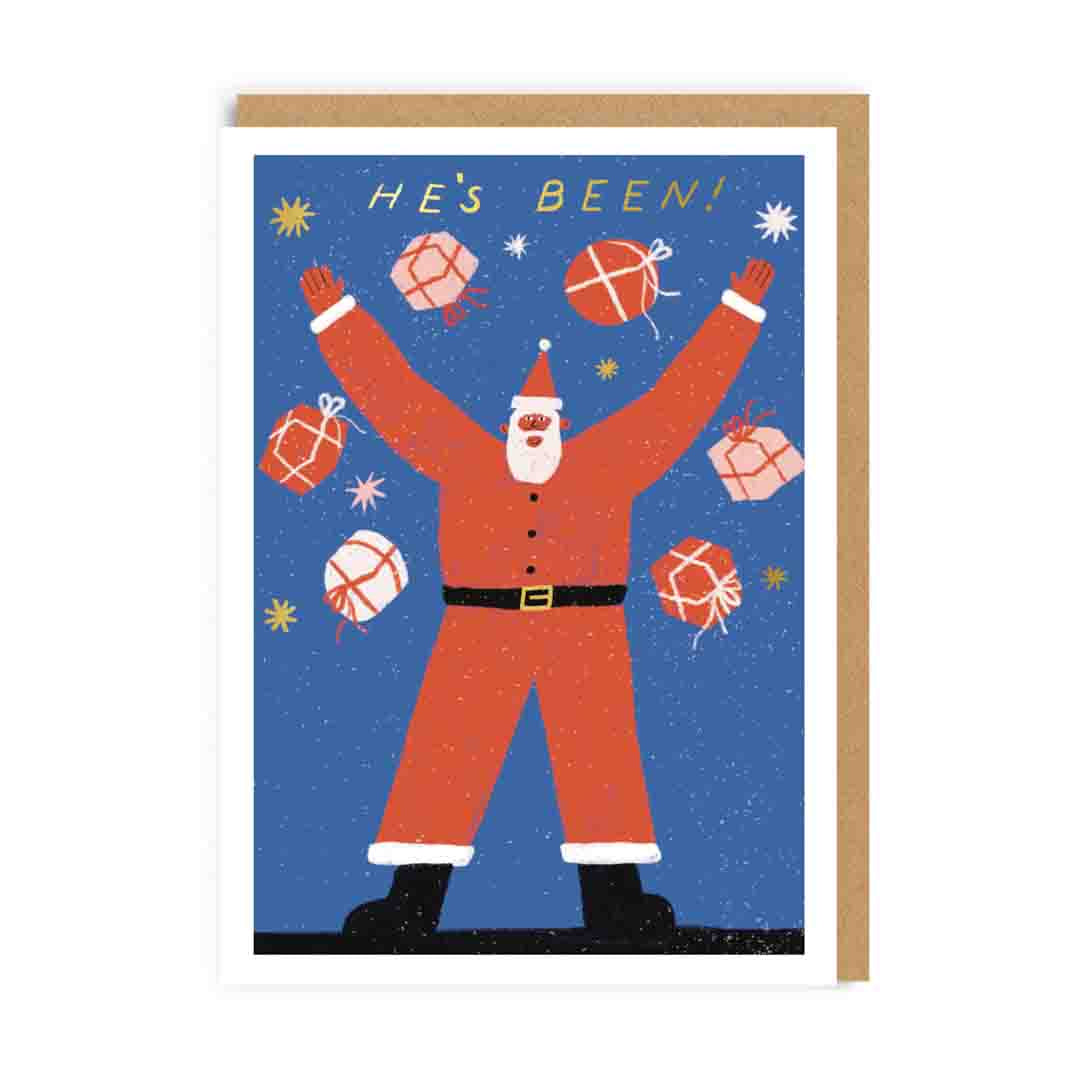Santa He's Been Christmas Card