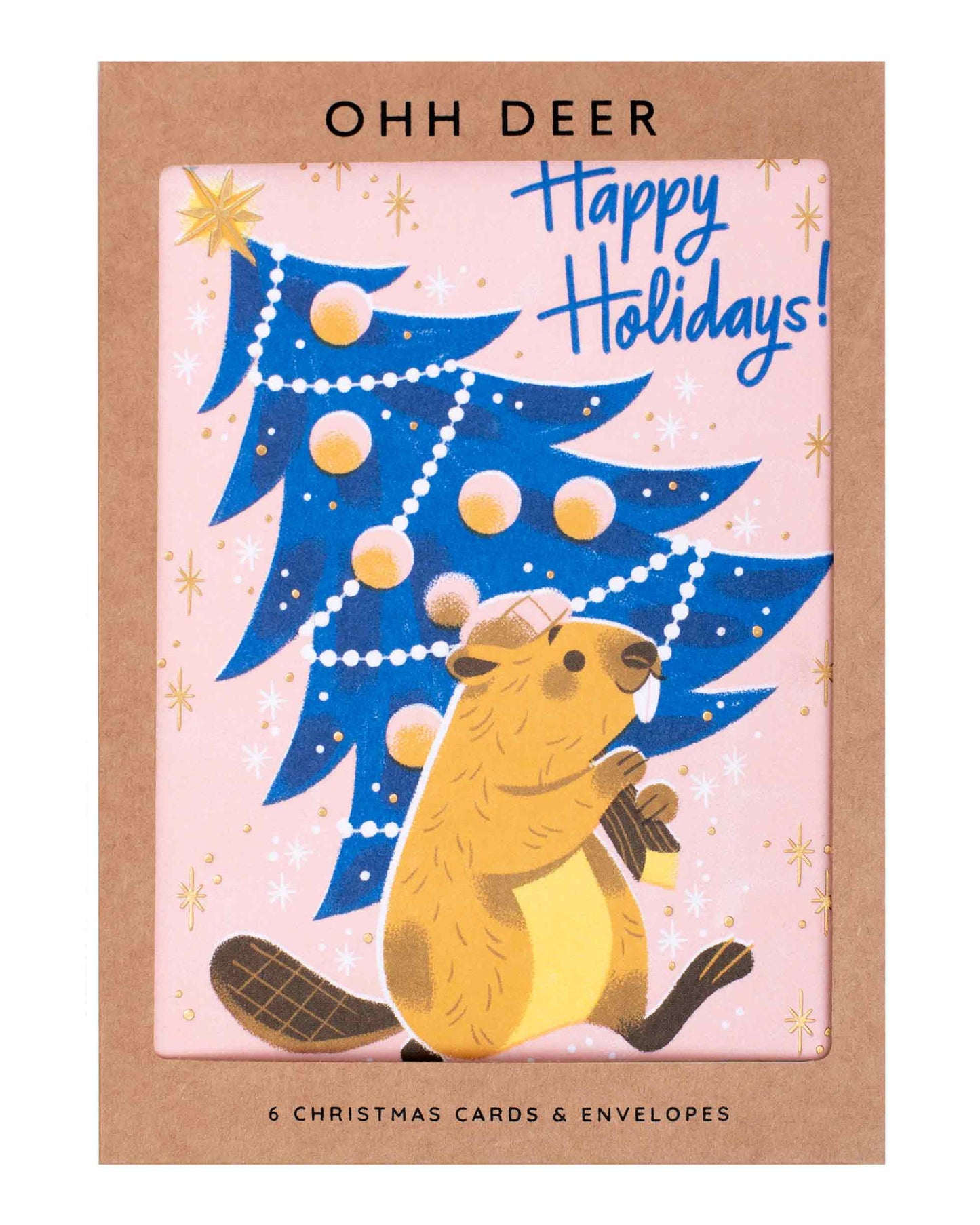 Chipmunk, Beaver and Fox & Snowman Greeting Card Set (5409)
