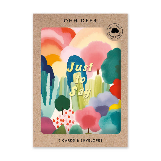 Just to Say Colourful Forest Thinking of You Card Set (10704)