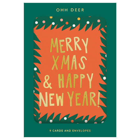 Merry Christmas Typographic Charity Card Set (9725)