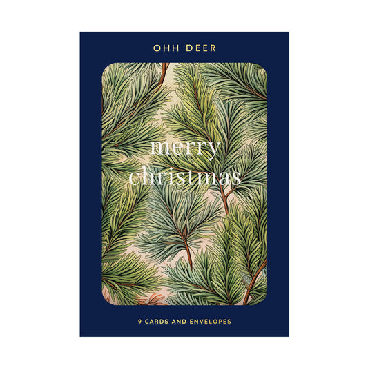 Christmas Tree Botanical x 3 Designs Packs of 9 Cards (11579)