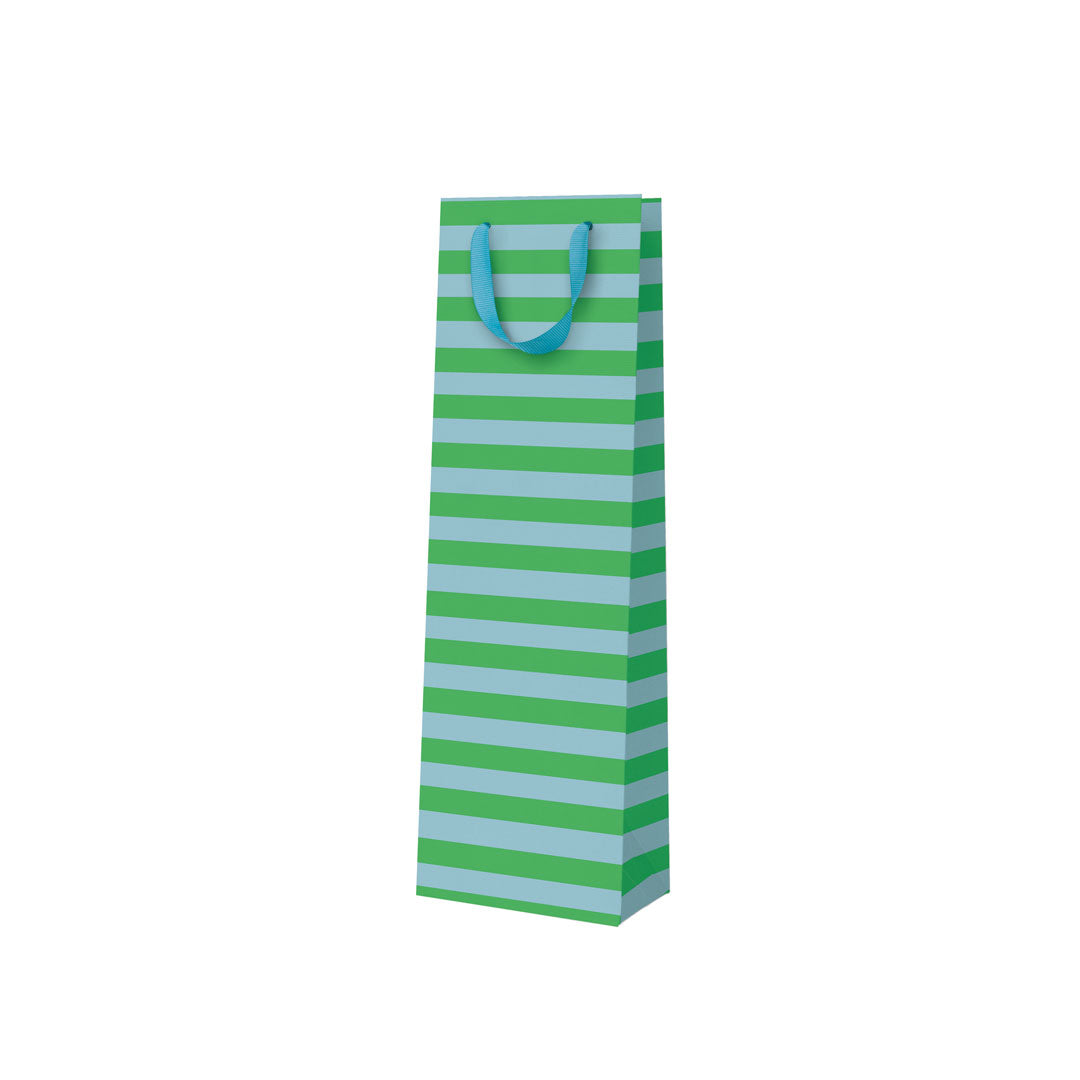 Green And Blue Stripe Bottle Bag (11781)