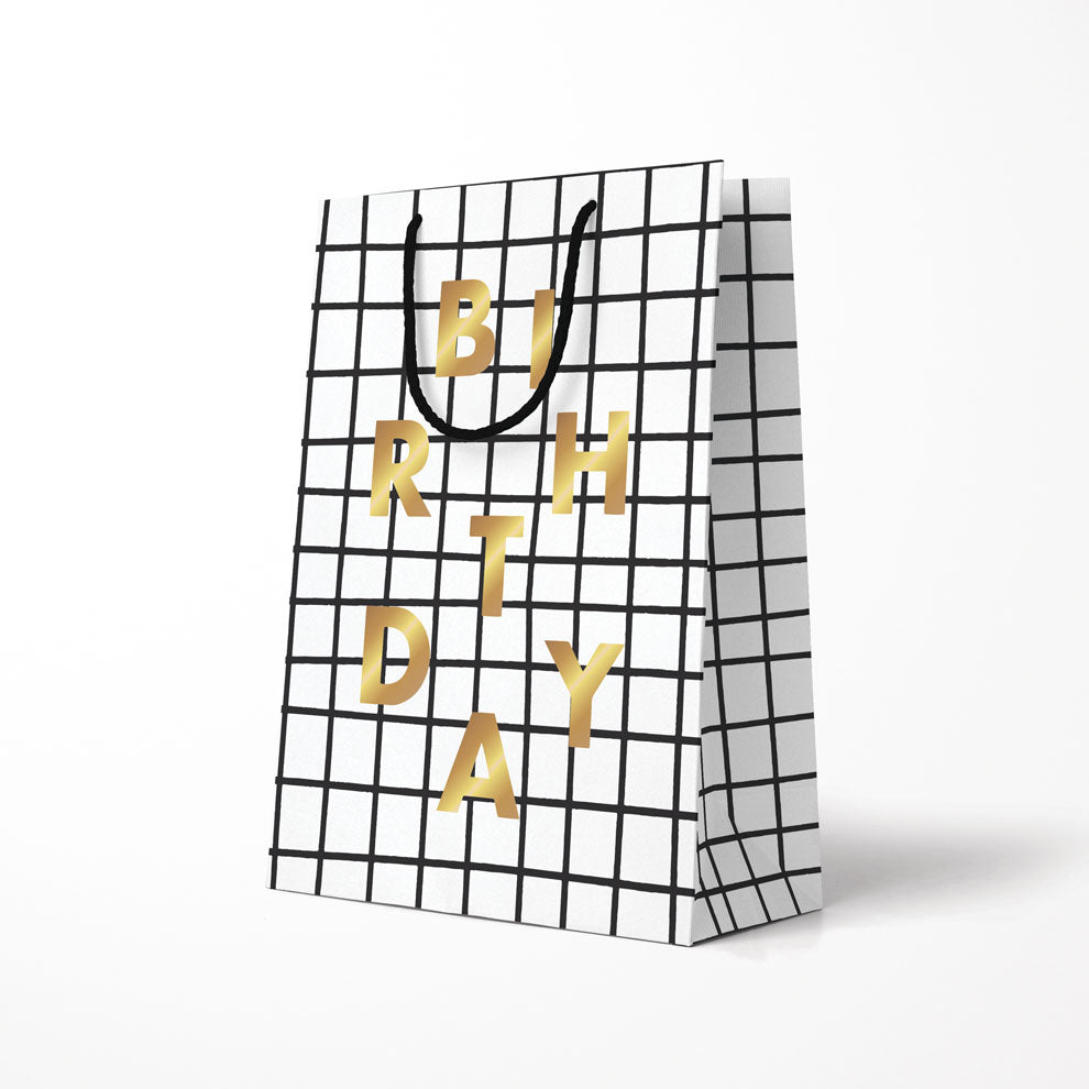 Birthday Grid Large Gift Bag (7894)