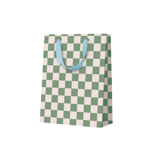 Khaki Checkerboard Small Gift Bag (12129)