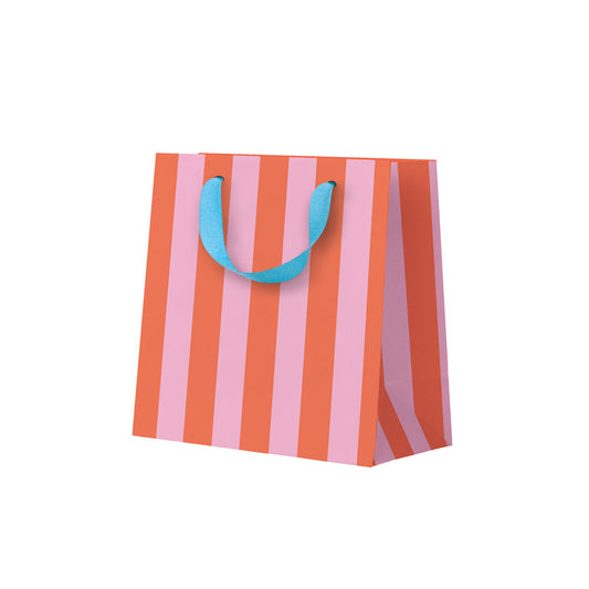 Pink And Orange Stripe Mini Gift Bag (11784)