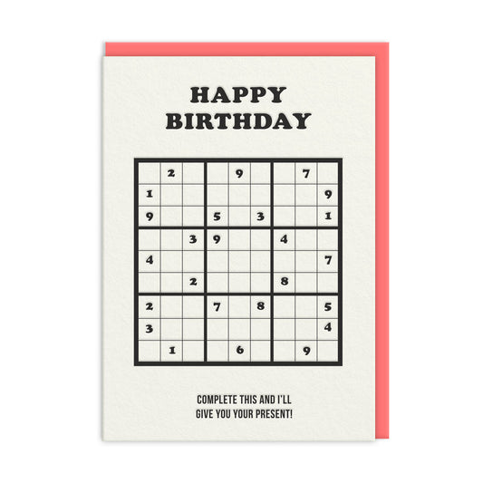Complete This Sudoku Birthday Card (10495)