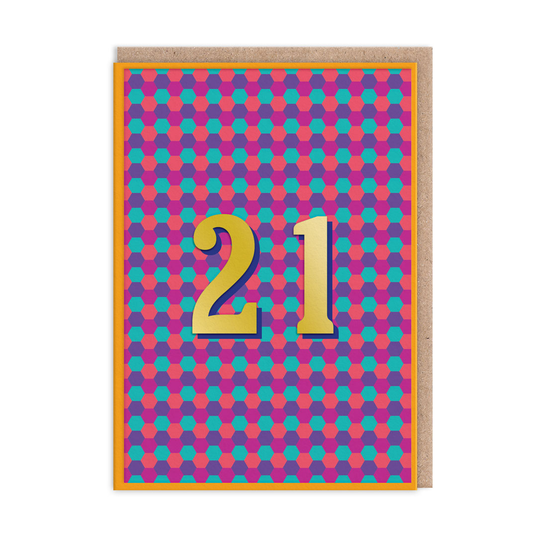 21 Geometric Birthday Card (12768)