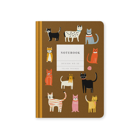 Design No.32 Feline Friends Kaleido Hardback Notebook (10604)