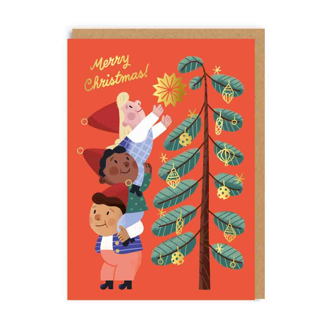 Santa's Helpers Tree Christmas Card