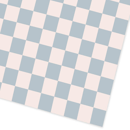 Blue and Cream Checker Board Single Roll Wrap (14197)