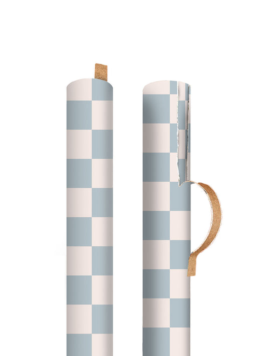 Blue and Cream Checker Board Single Roll Wrap (14197)