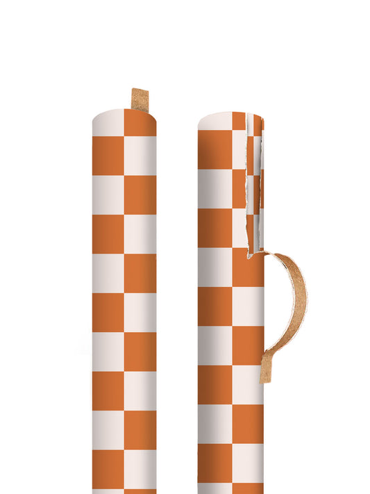 Orange and Cream Checker Board Single Roll Wrap (14198)