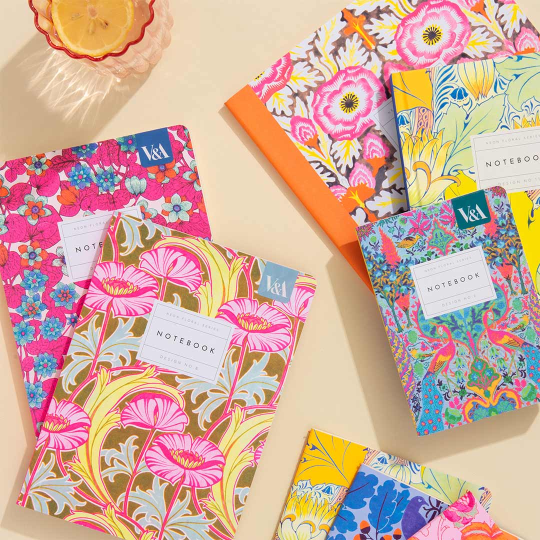 Neon Floral Coral Jungle Premium Paperback Notebook (A6) (12547)