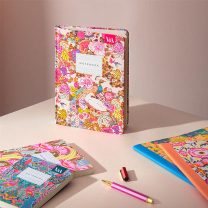 Neon Floral Coral Jungle Premium Paperback Notebook (A6) (12547)